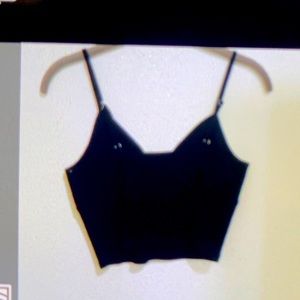 Rock n rags black cropped tank